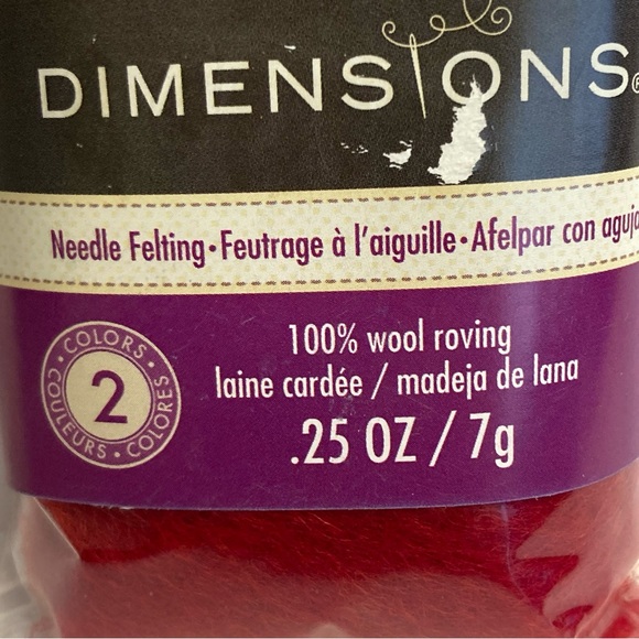 6 Dimensions FeltWorks 100% Wool Roving Orange Tomato Red 0.25oz Needle Felting - Picture 3 of 16